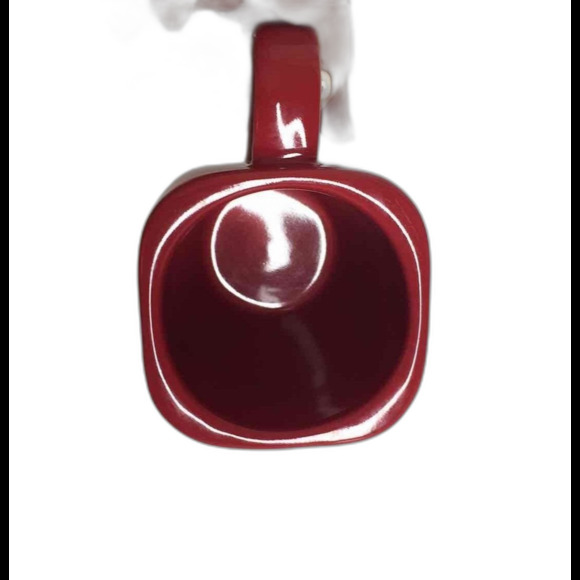 Starbucks Coffee Mug Red Ceramic Square Bottom White Snowflake 2004 Winter - Picture 4 of 6